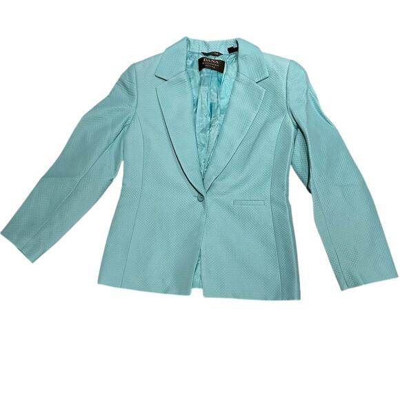 Dana Bachman 8Petite Aqua 2 Piece Suit with Diamond Texture - Picture 2 of 12